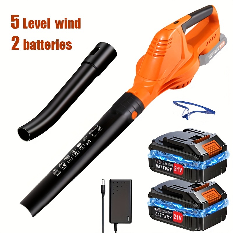 

21v Cordless Handheld Electric Leaf Blower - 2- Lightweight Battery Powered For Lawn Care, Patio, Yard, , And Snow Blowing With Rechargeable Battery And Charger Included - Effortless And Winter