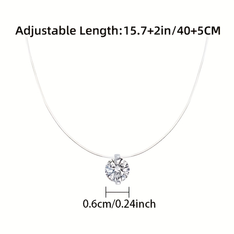 Women's Transparent Personalized Zirconia Pendant Necklace
