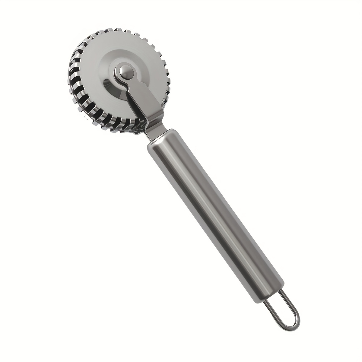 TEMU Embosseur à rouleau fantaisie et coupe-dentelle texturé en acier inoxydable - Outil de pâtisserie robuste en acier inoxydable 430 avec poignée