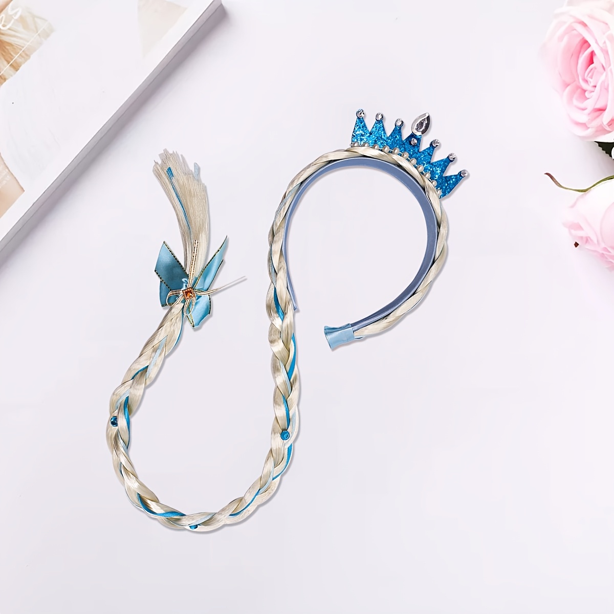 E-shop Geburtstagsparty Kopfschmuck Prinzessinnen-Perücke Zopfstirnband Kostümzubehör Cosplay Mottoparty Haarschmuck Cartoon Anime