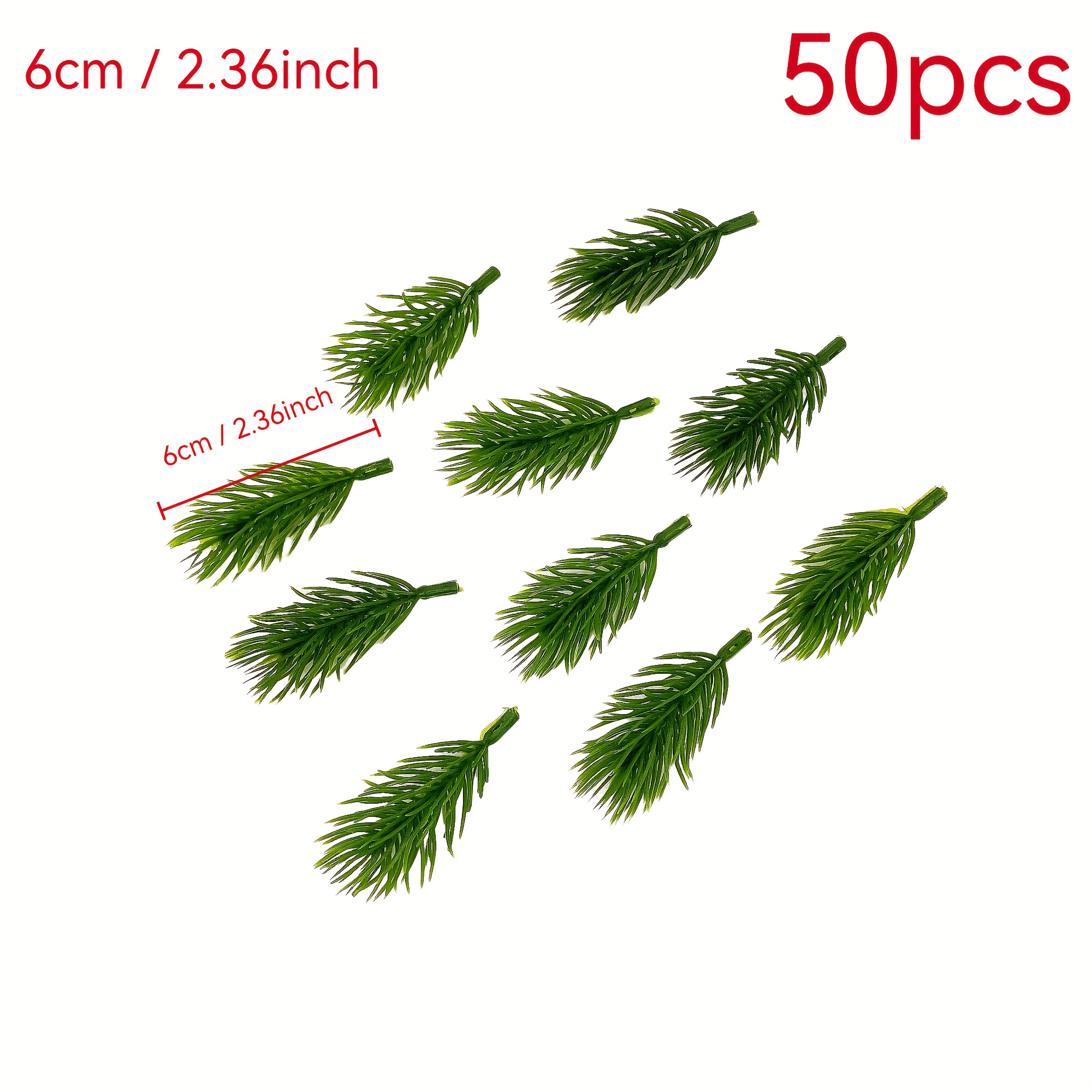 Image of 50/55pcs Christmas Pine Needles, Artificial Plants, Craft Flowers, Plastic Pine Needles, Aquatic Plants, , Floral Arrangement Decorations, Diy Materials