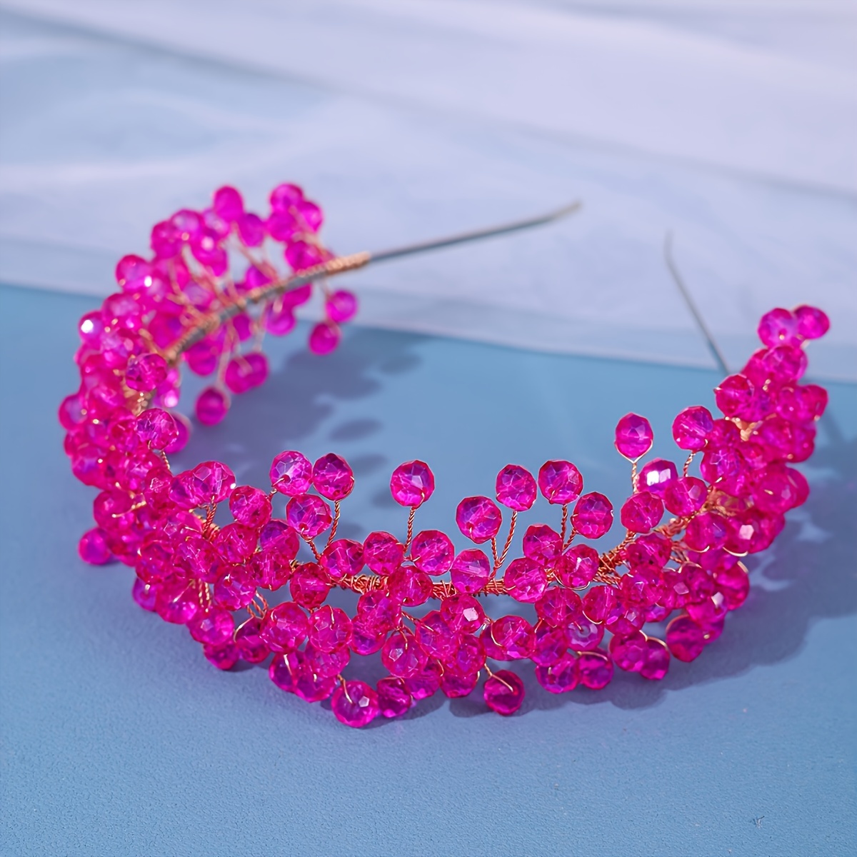 elegant bohemian crystal headband women sparkling multicolor  display picture 2