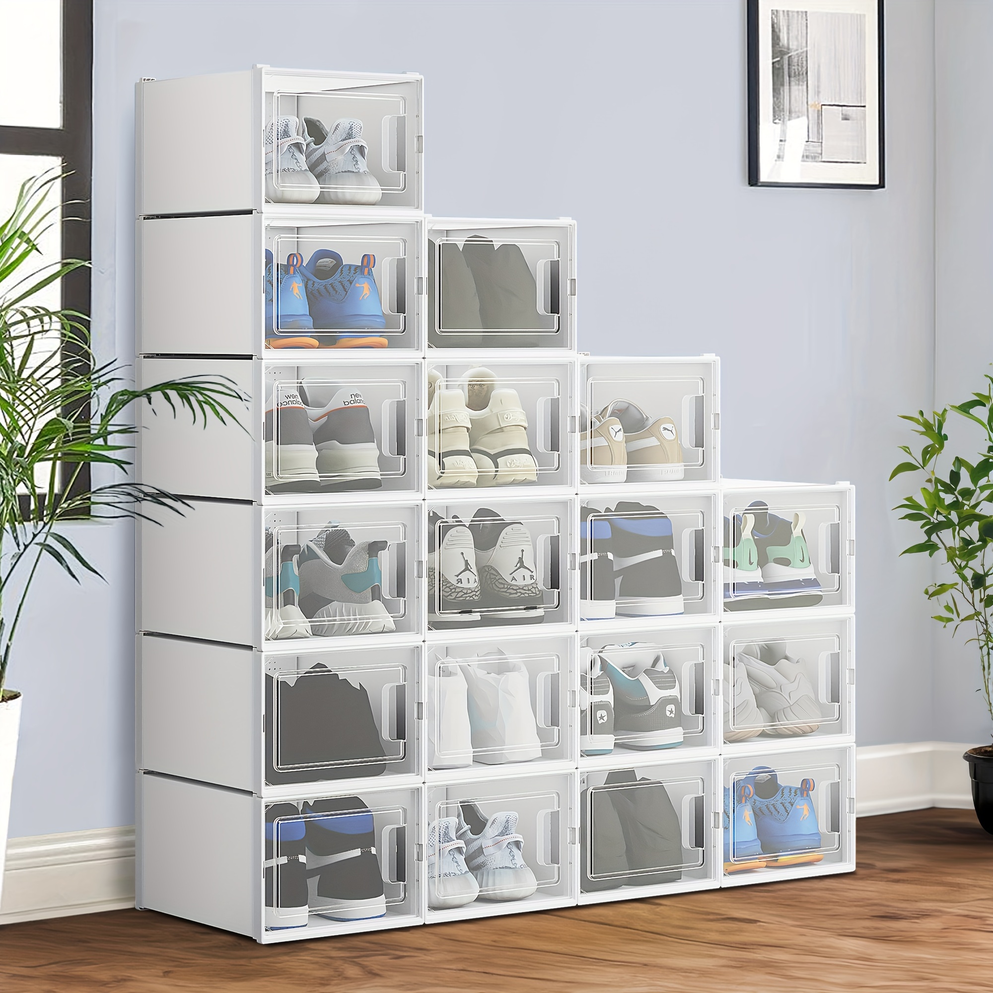 

Xl Stackable Storage Boxes, 18 Pcs Organizers And Drawers For Shoes