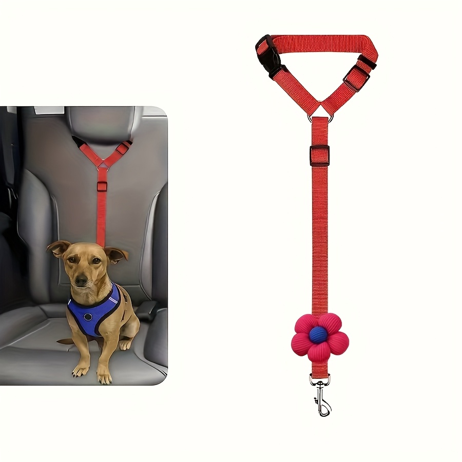 TEMU Custom Embroidered Car Seat Pet Harness | Stretchable Safety Belt, Safety Leash For Small Pets, Fits All, Multiple Styles , Ideal Christmas Gift