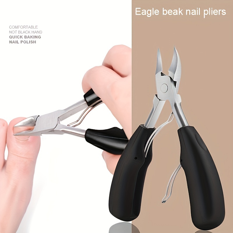 

Professional Ingrown Toenail Clipper, Eagle Beak Nail Pliers, German Standard Sharpness, Thick Nail Trimmer, Manicure & Pedicure Tool, Comfort Black Handle, Quick Barking Nail Polish - Unscented