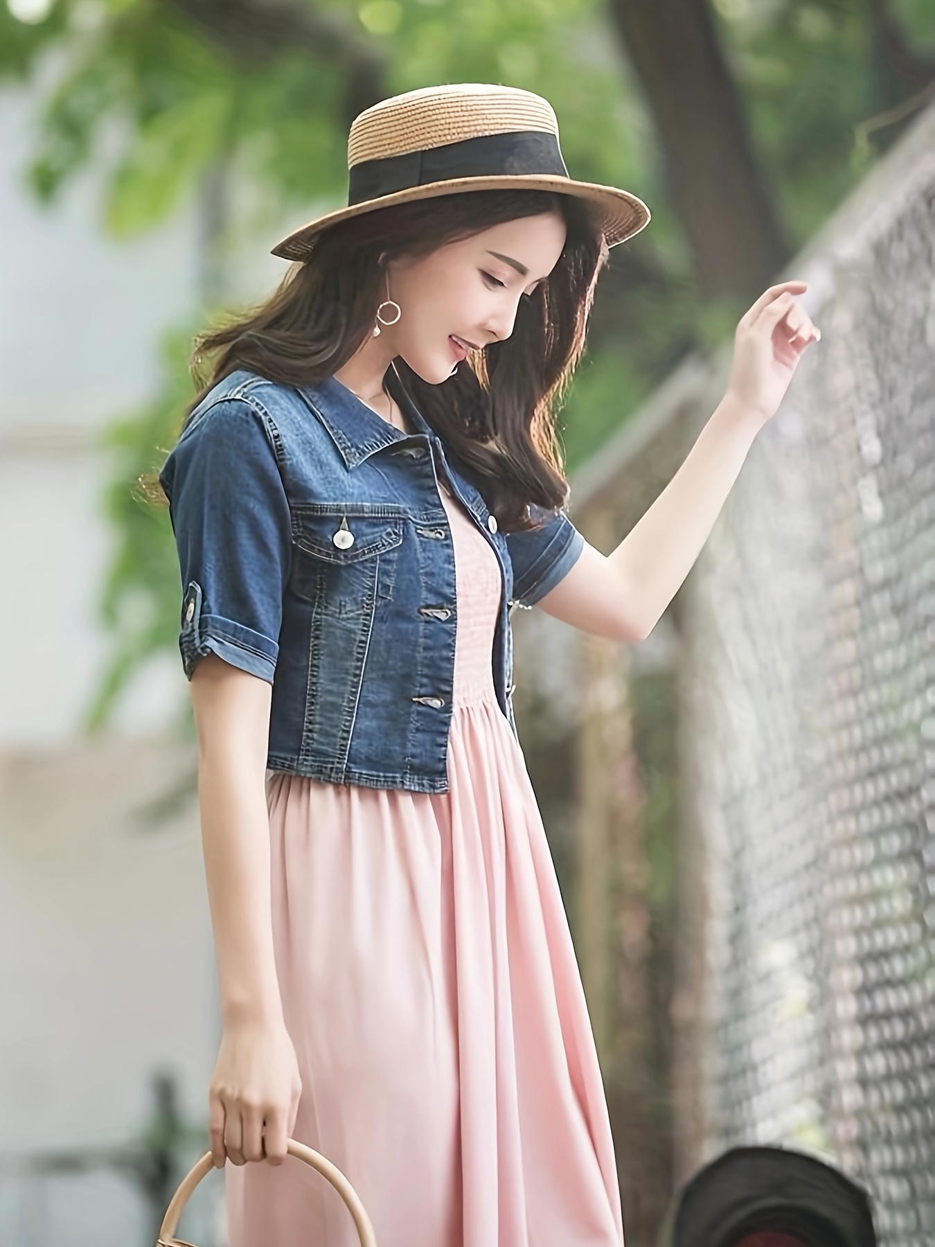 short sleeve denim jacket women spring summer lightweight Temu