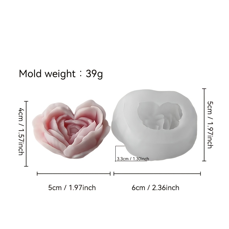 TEMU Molde de Flor de Amor - Molde de Silicona para Jabón Artesanal de Aromaterapia con Perfume y - Regalo Ideal para de San Valentín