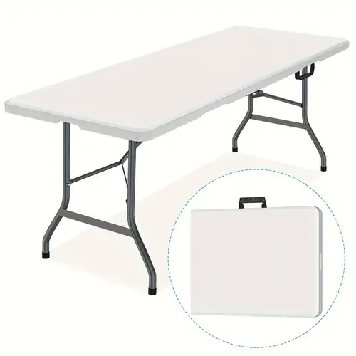 6 fold in half table with curve legs white