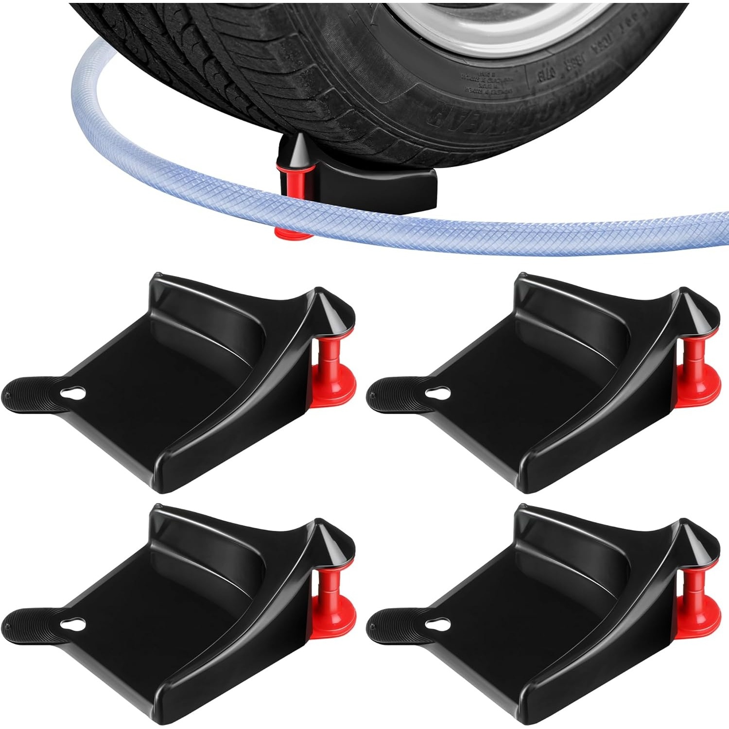 TEMU Dreyoo 5pcs Car Hose Guide Set, Car Wash Tire Hose Roller, Detailing Cleaning Tire Hose Guide Device, Prevents High-pressure Washer Hose From