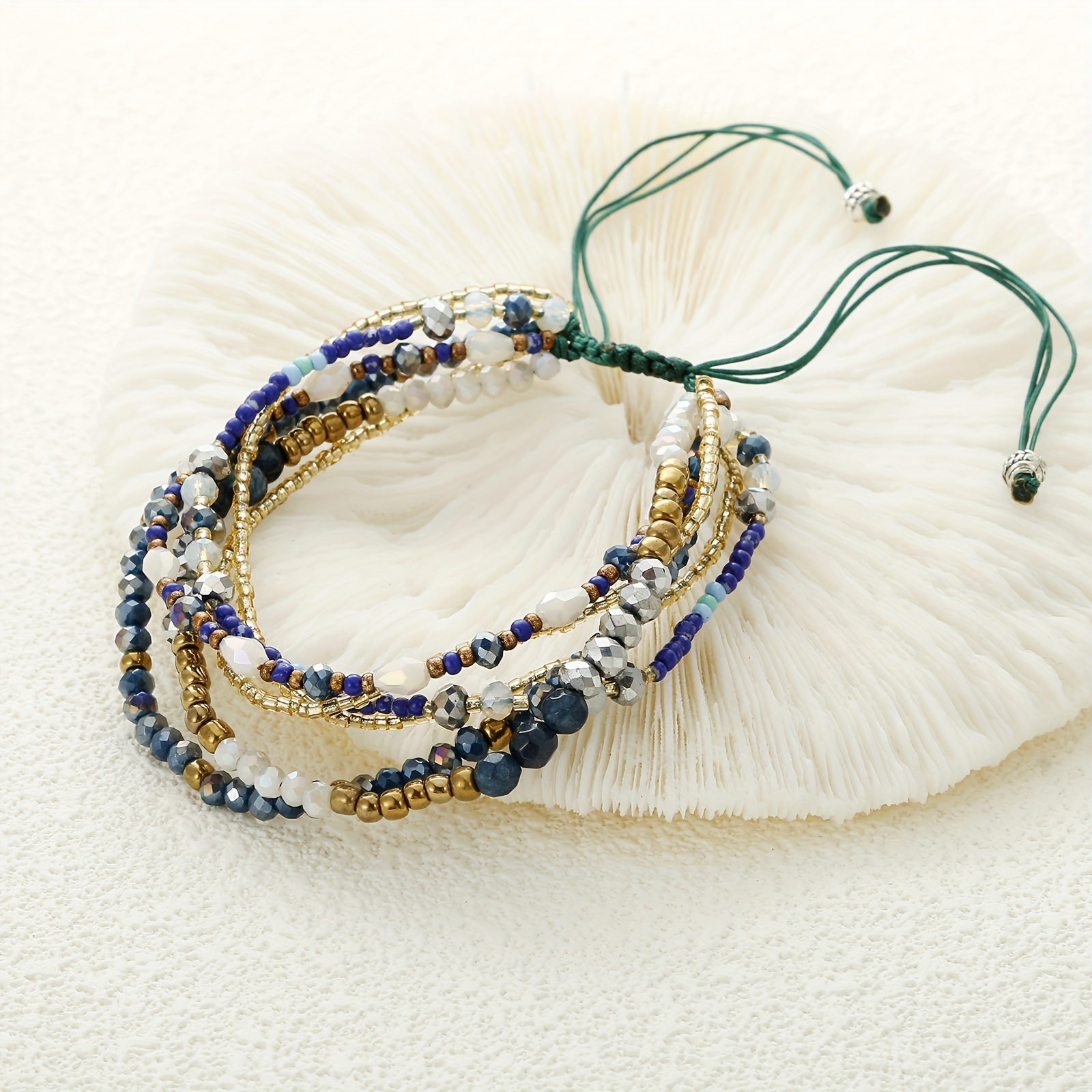 Boho Beaded Bracelet Faux Gemstone Vacation Casual Attire