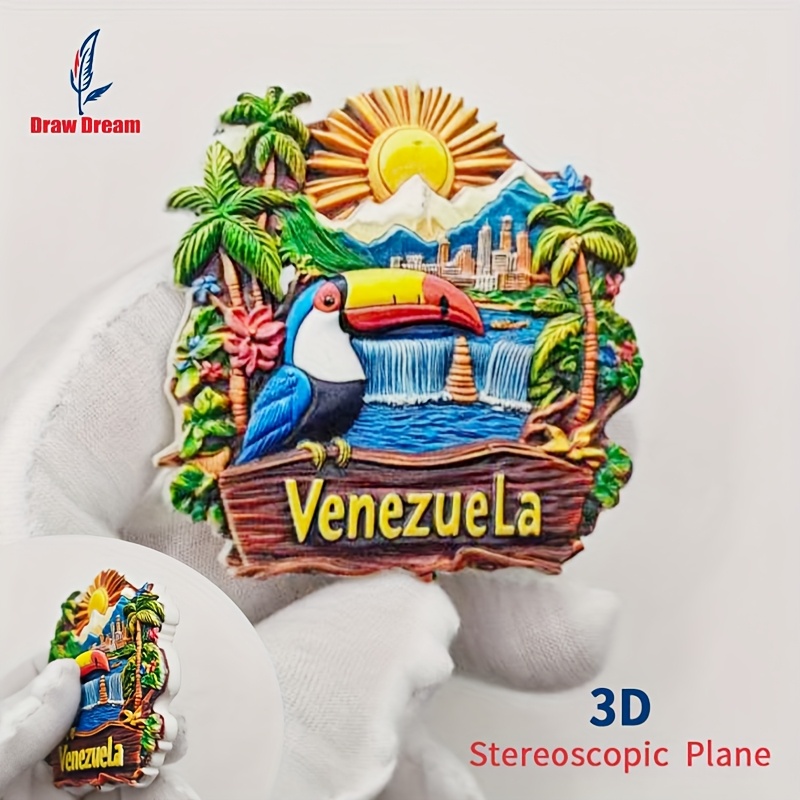 TEMU 1pc Venezuela Fridge Magnet Summer Scenery Travel Souvenir Three-dimensional Gift Souvenir Home Kitchen Appliance Refrigerator Magnet Suitable