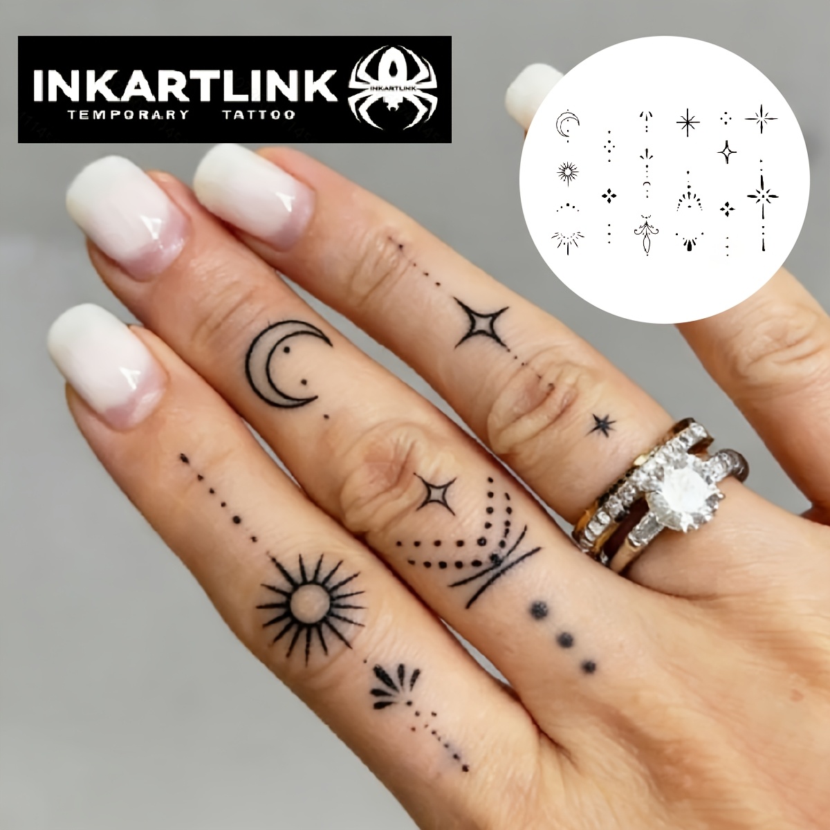 Inkartlink Technology Tattoo, Semi-permanent Tattoo, Finger, Tattoo, Temporary Tattoo, Fake Tattoo, Waterproof, Authentic Tattoo , Botanical Tattoo