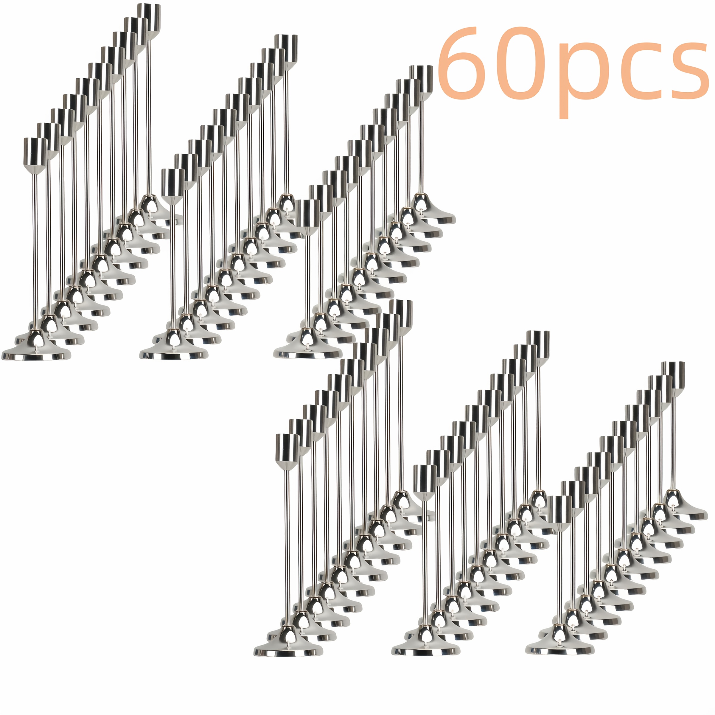 TEMU 60pcs Metal Cone Candle Holders, Romantic European-style Home Dinner And Wedding Decorations, Room Decor, Tabletop Decoration - Christmas,