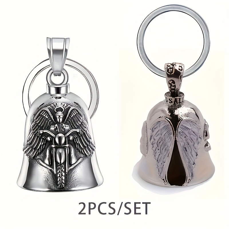 Set Of 2 Wing Motorcycle Bells With Hooks - A Good Luck Charm, Vehicle Accessory
