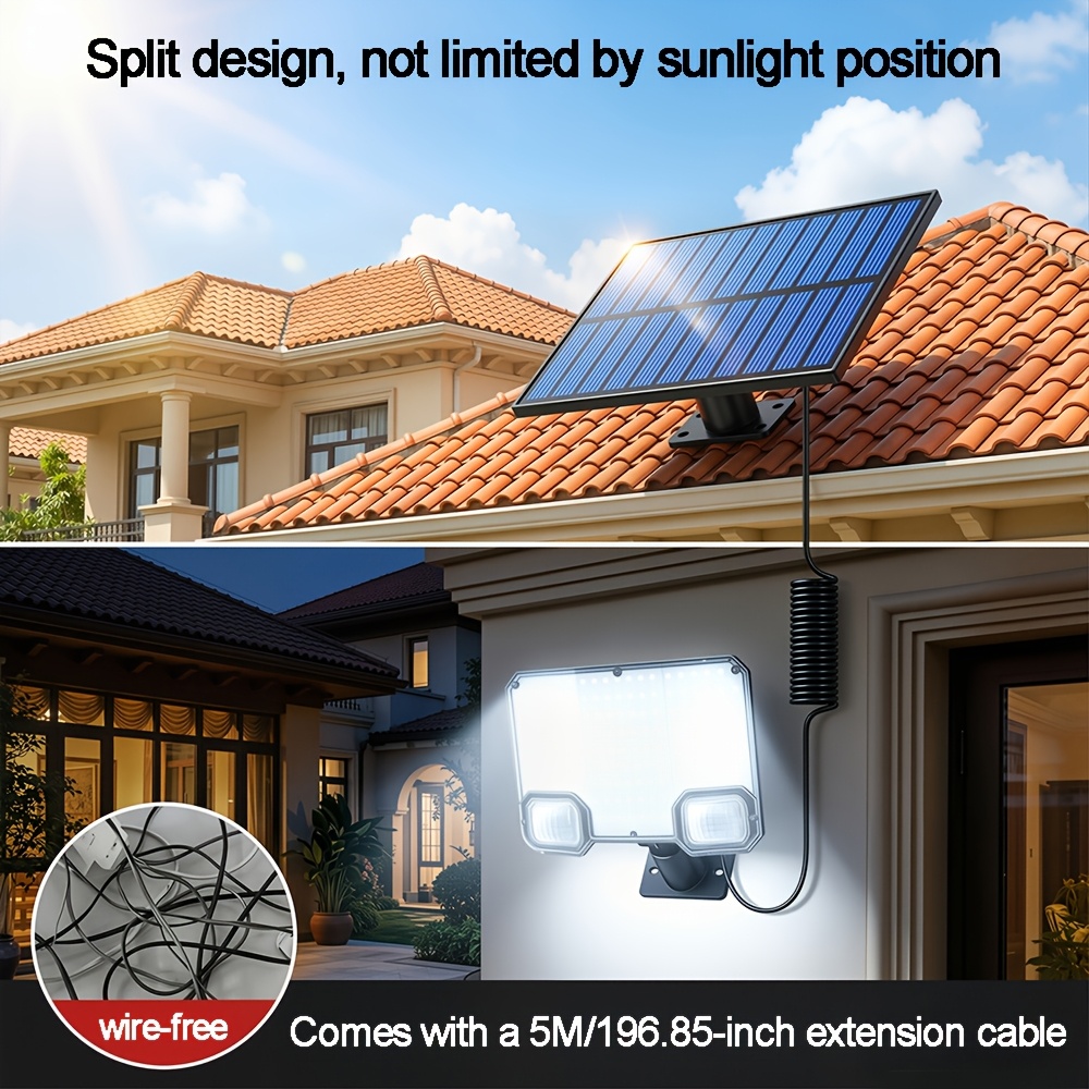 4pcs Solar Motion Sensor Wall Lights with 144 LEDs and 3 Lighting Modes