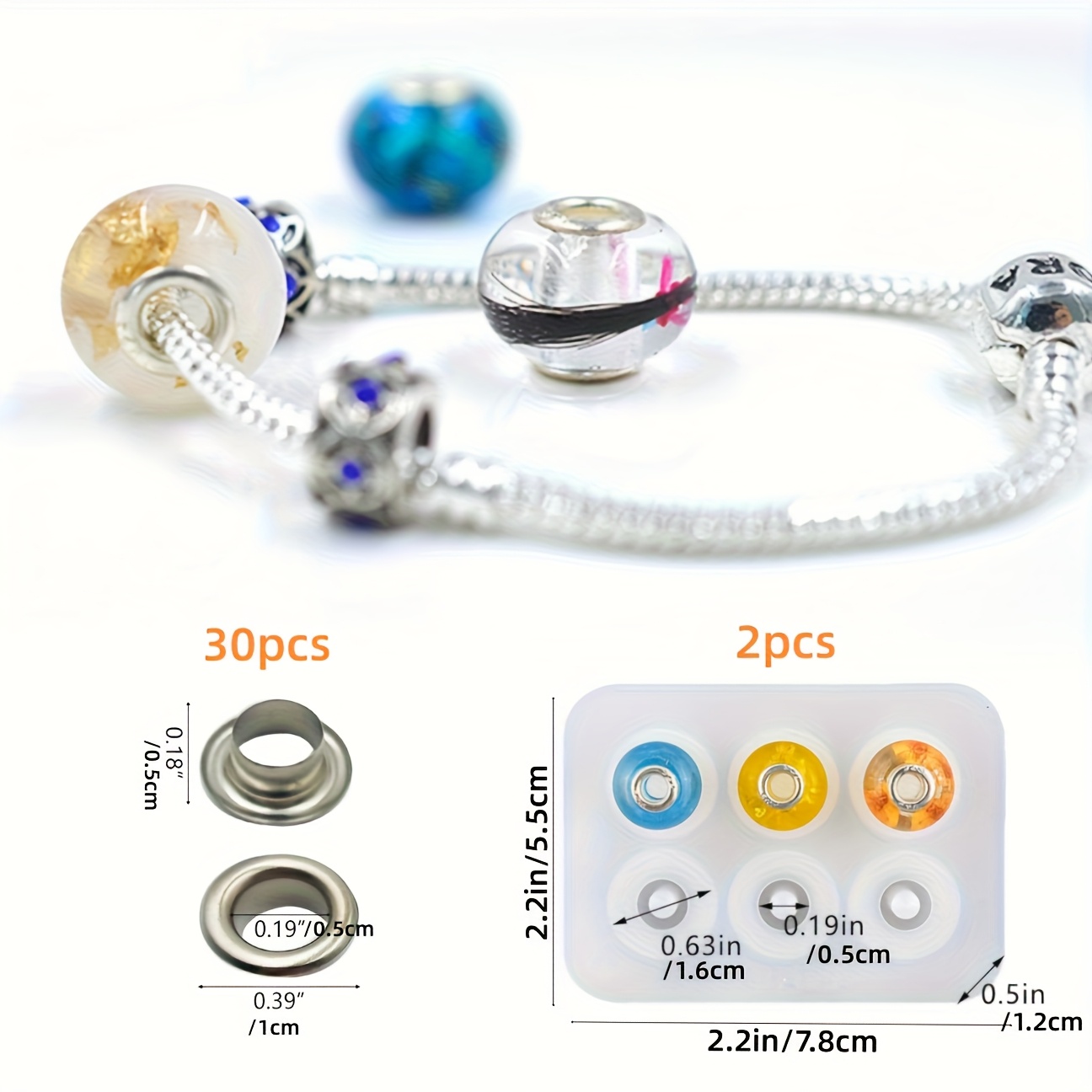 32pcs jewelry resin bead mold set 2pcs round bead