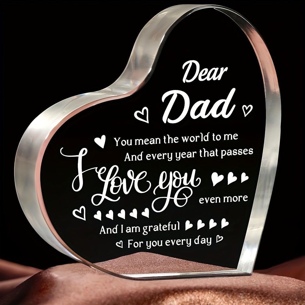 TEMU [2d Flat] [2d Flat] Acrylic Decorative Paperweight As A Birthday Present From Daughter And Son, Perfect For The For Best For Dad Valentine's Day