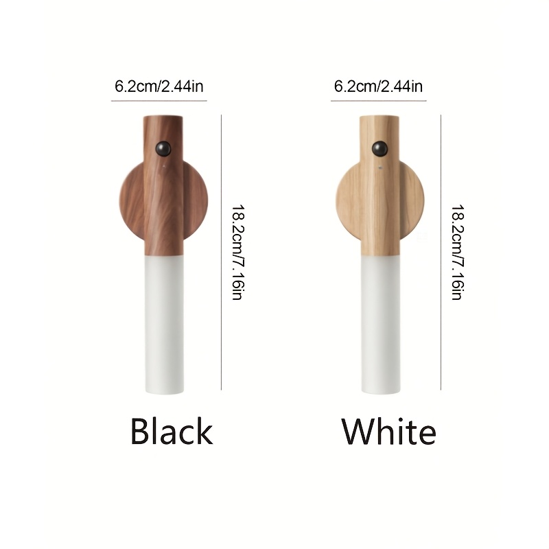 1pc 3pcs motion sensor night light magnetic wall lamp usb rechargeable led   wireless staircase indoor wooden wall closet light for hallway details 2