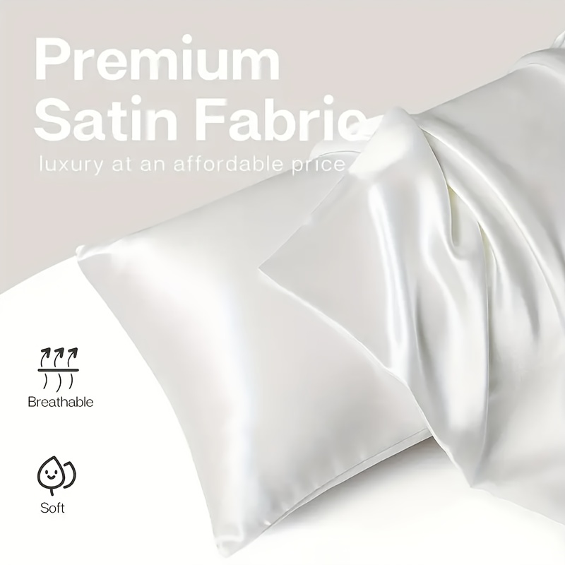 1pc Classic Color Soft And Comfortable Satin Pillowcase - Envelope Style - Beneficial for Skin And Hair