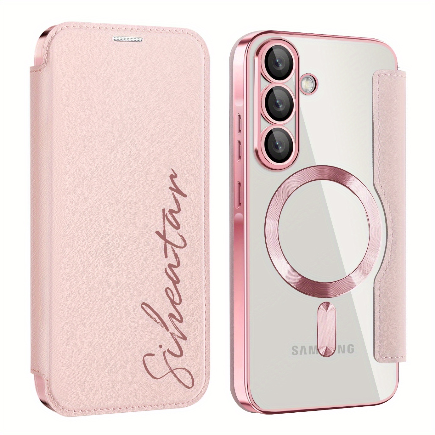 TEMU Phone Case Diy Custom Name Flip Leather Pattern Phone Case For Galaxy S25ultra S24ultra S23ultra S22ultra