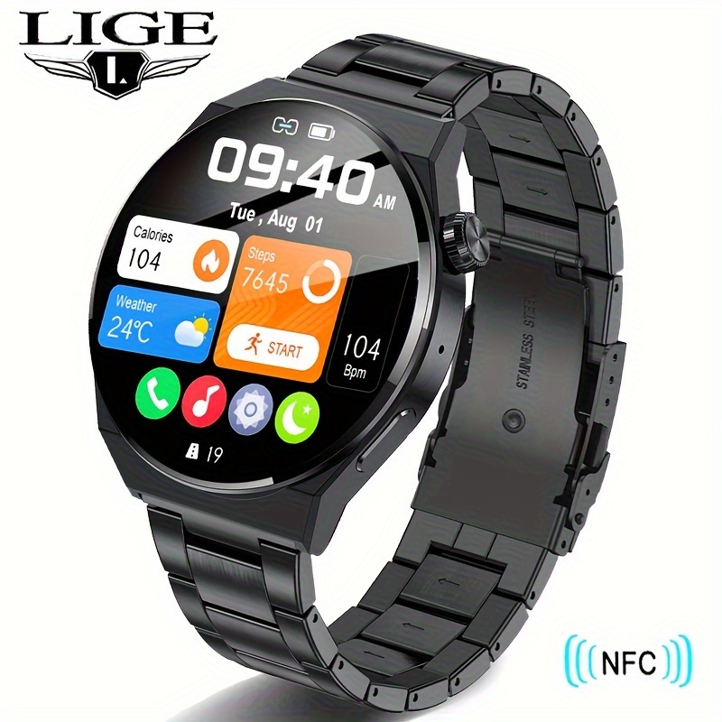 Lige Nfc Smart Watch Answer Calls Waterproof Watches Dial - Temu