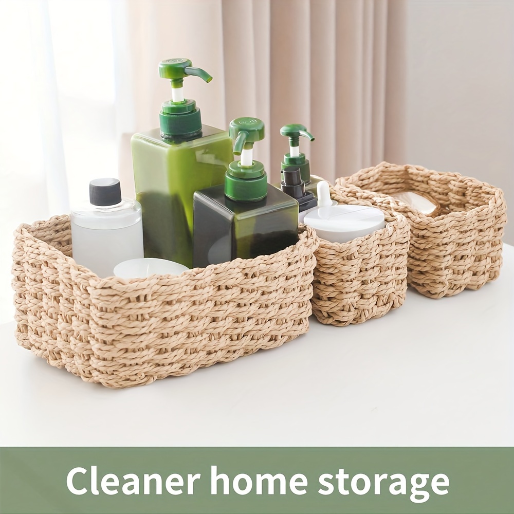 

3pcs Chic Baskets Set - Organizer For Toys, Clothes, Desk Supplies & More - Home, Bathroom & Indoor Use, Storage Bins For Home Organization