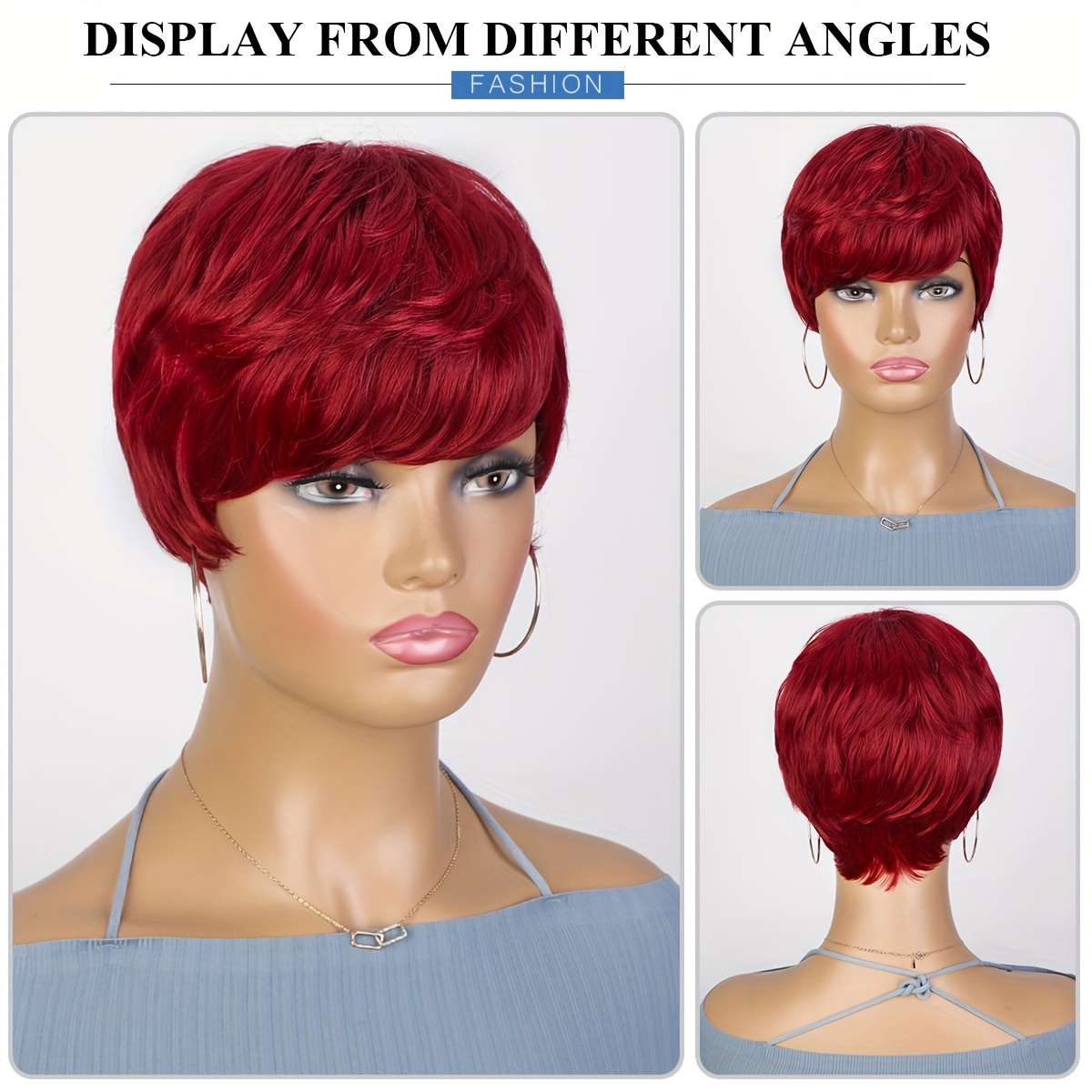 short pixie cut wigs with bangs for women synthetic straight layered wigs short bob wigs for women