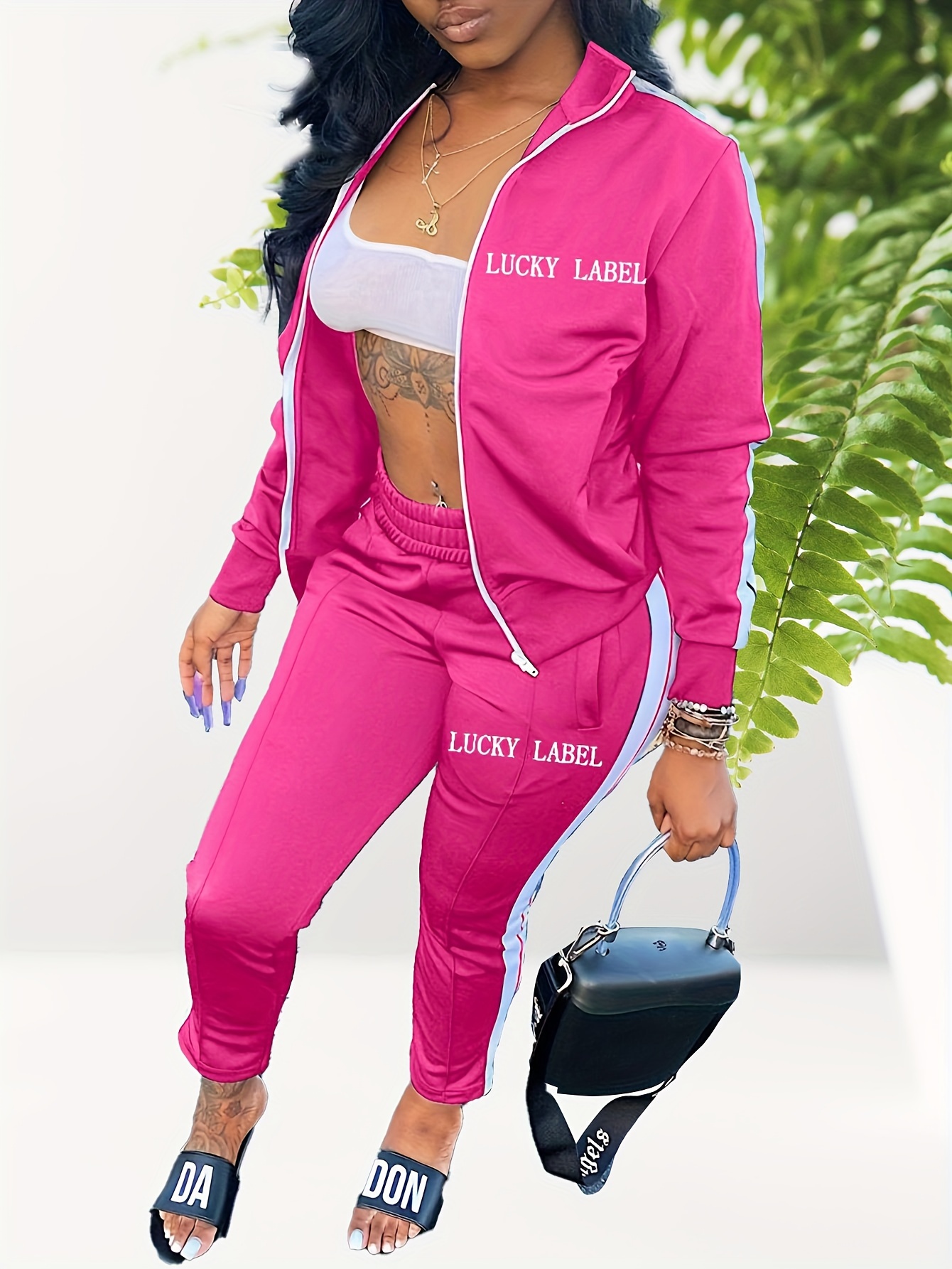 Women's Track Suit Fashion Tracksuit Casual Sports Two Pieces