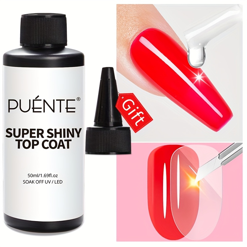 Image of Puente 50ml /led Gel Polish - Transparent Suitable For Diy Nail Art, Soak Off & Led Compatible, Odorless Alcohol-free Sealer For Long-lasting Shine Finish, Suitable For Manicure Varnish