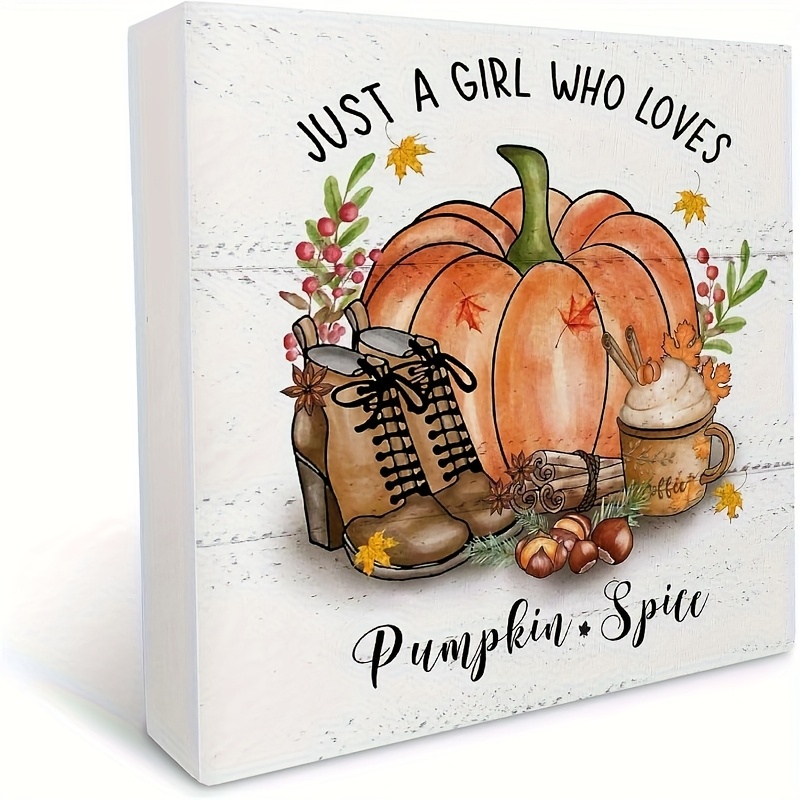 TEMU 1pc Autumn Pumpkin Pvc - Rustic Fall Thanksgiving Decoration With Pumpkin Shoe And Cup Design, 3.94x3.94 Inch Tabletop/desktop Decor, Home,