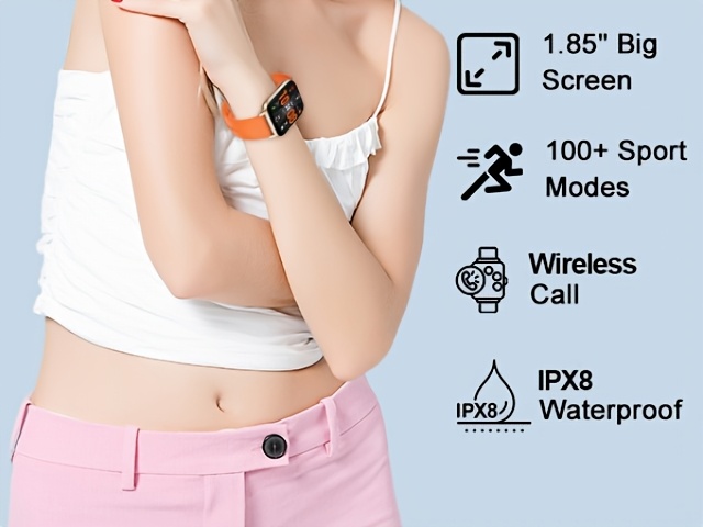Montre Connectée P66 (Appels Entrants/Sortants), Traqueur d'Activité Fitness pour Femmes et Hommes, Montre Intelligente avec Modes Sport Multiples, Compatible Smartphones Android/iOS