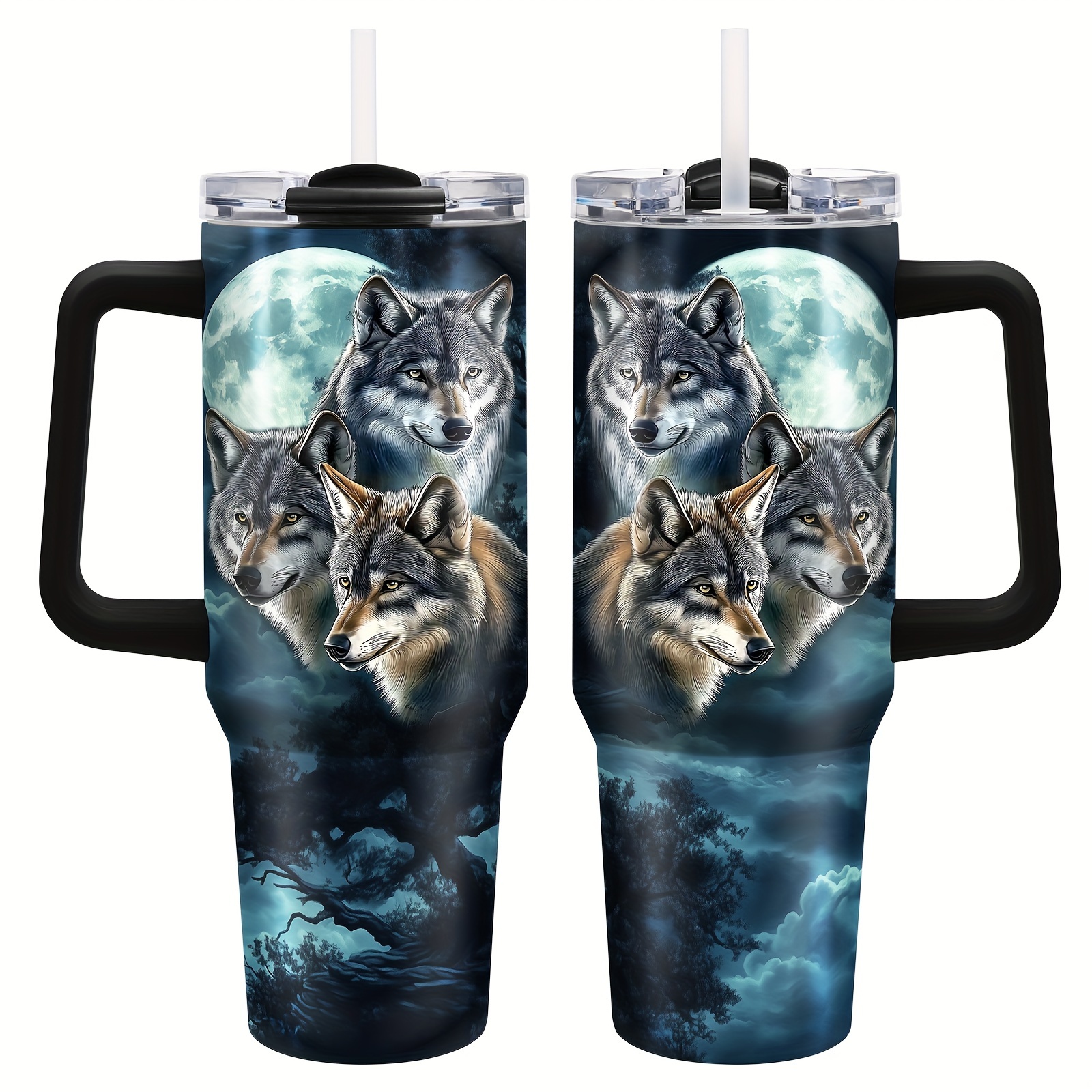 

1pc 40oz Coffee Cup Wolf, Wolf , For Men And Women, Cup Travel Mug, Gift, Wolves Gifts, Cool Wolf Stuff/decor/merch, Double Wall Insulated , Car Cup, Cup, Christmas, Thanksgiving