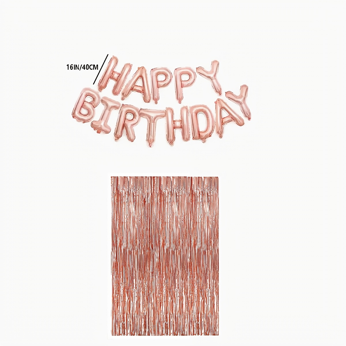 Image of 14pcs Happy Birthday Rose Film Balloon Banner Set | 40.64 Cm, Mixed Color, Party Decoration, , Party Bunting, Party Supplies, Birthday Banners, Home Decoration, Room Decoration