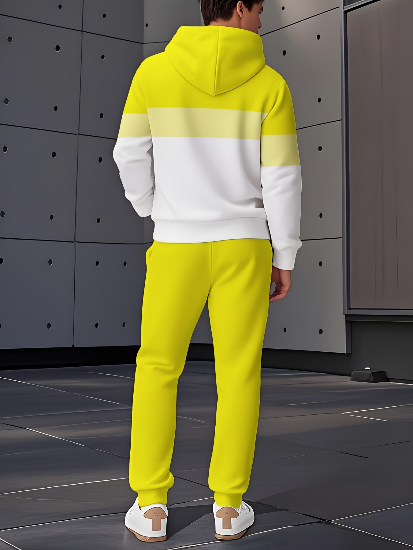   2025 mens trendy sweatshirt set two piece sweatshirt and pants sporty print elements christmas halloween special Product details 6