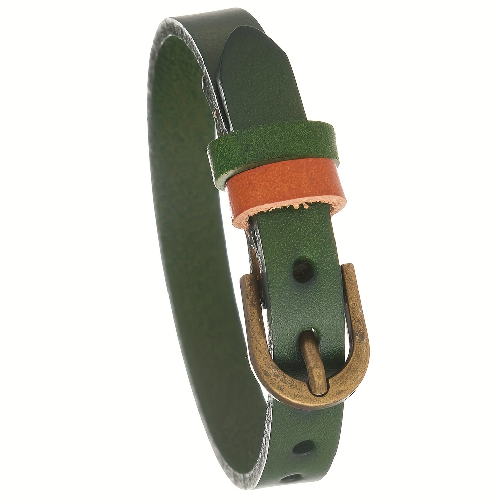 E-shop 1 Minimalistisches Vintage Glattes Unisex Echtes Lederarmband