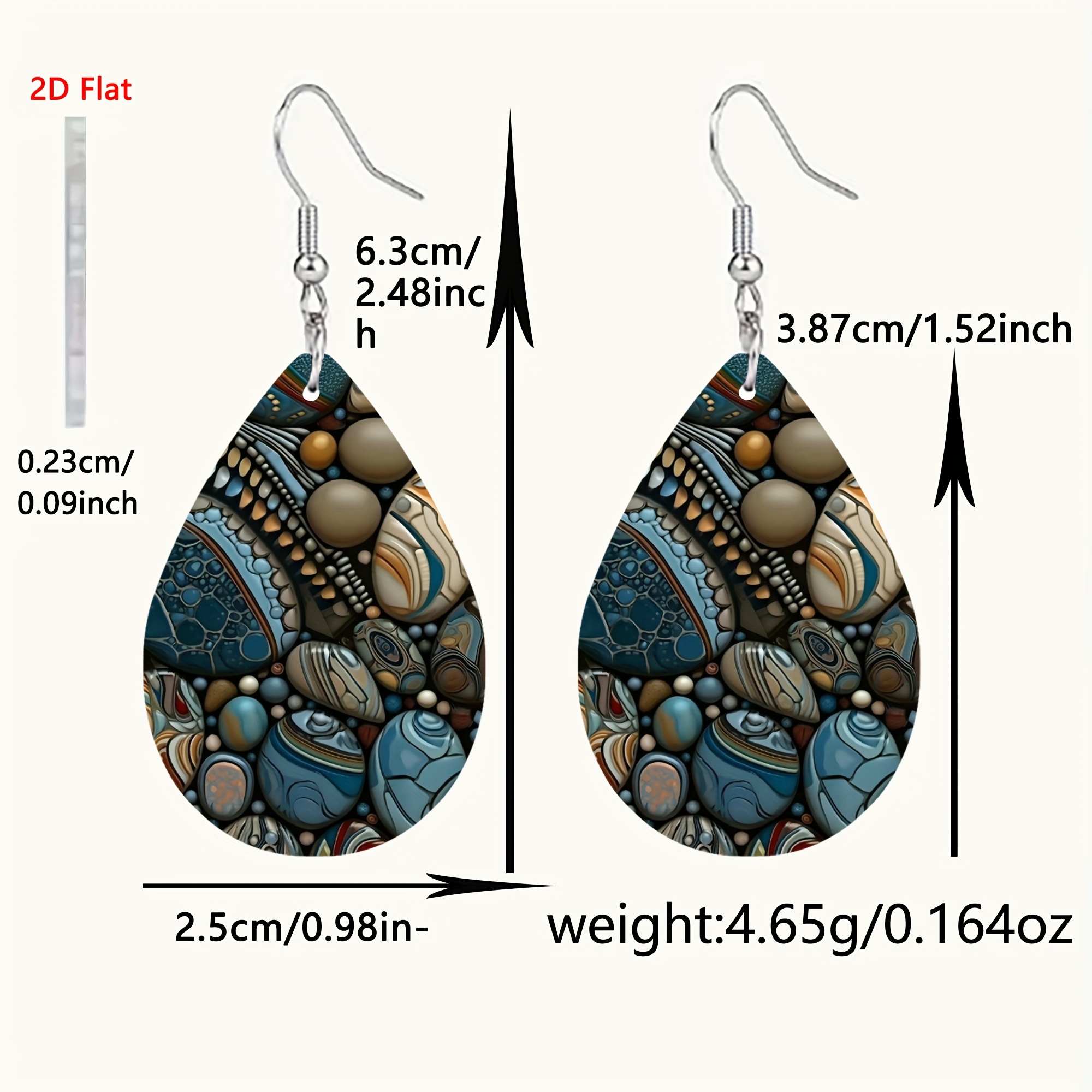 Bohemian Style Synthetic August Birthstone Teardrop Earrings