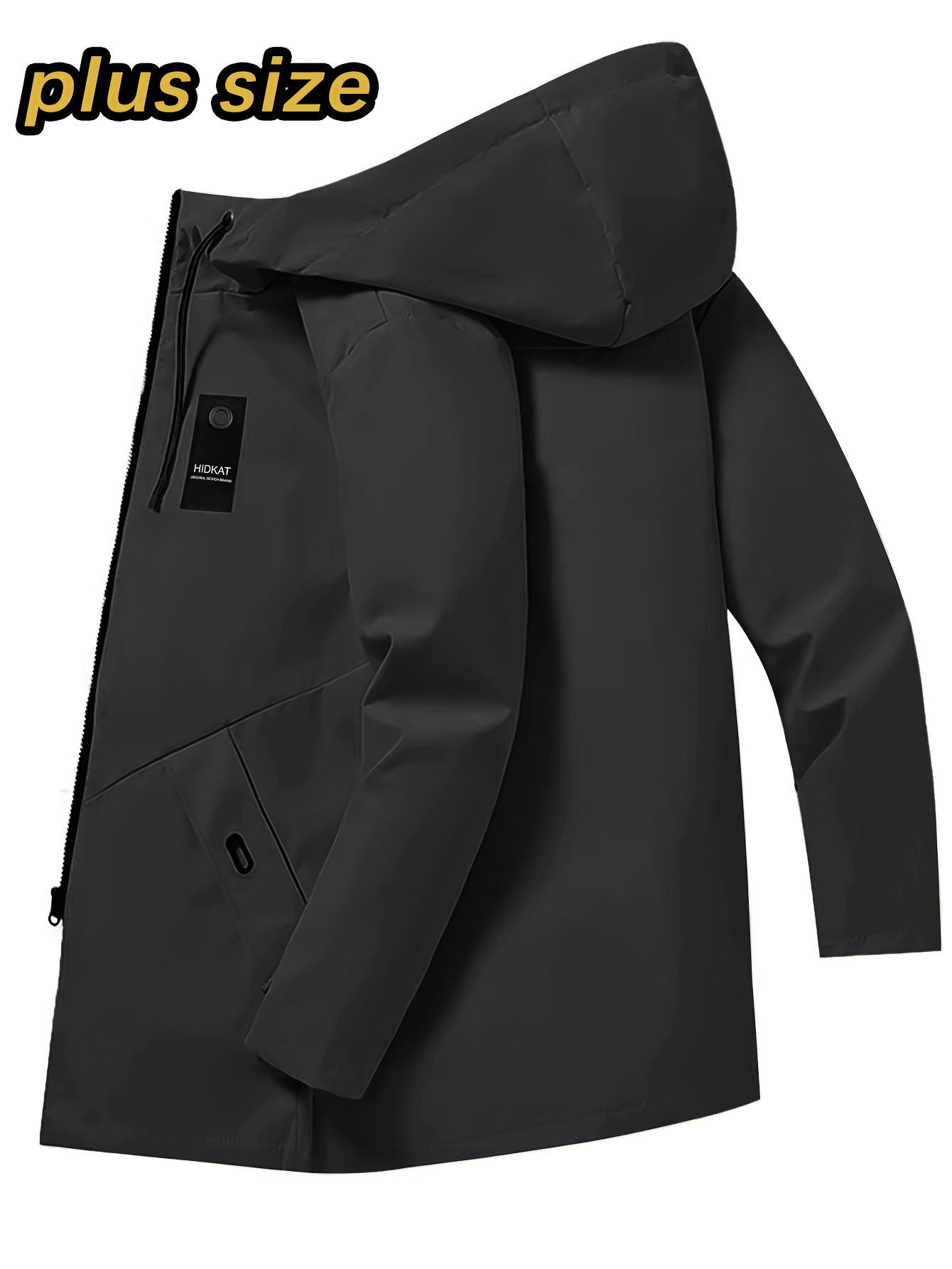 mens oversized hooded jacket solid green black colors Temu Poland