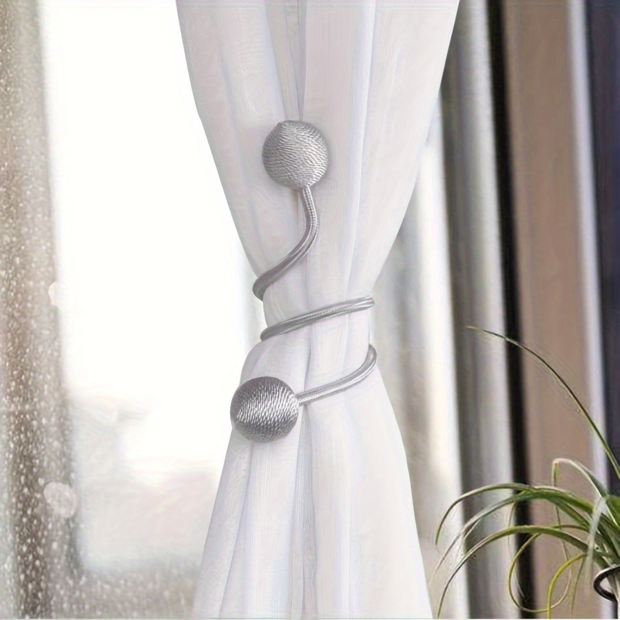 

4pcs Magnetic Curtain Tiebacks, Metal Holdbacks, Simple Elegant Curtain Holders For Home Decor