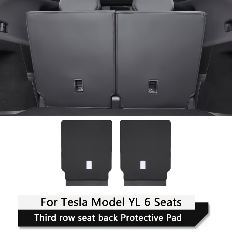 TEMU Rear Seat Back Anti-kick Pad For Model Yl 6-seater 2026, Faux Leather Seat Backrest Protector Cover, Split Cargo Liner Pad