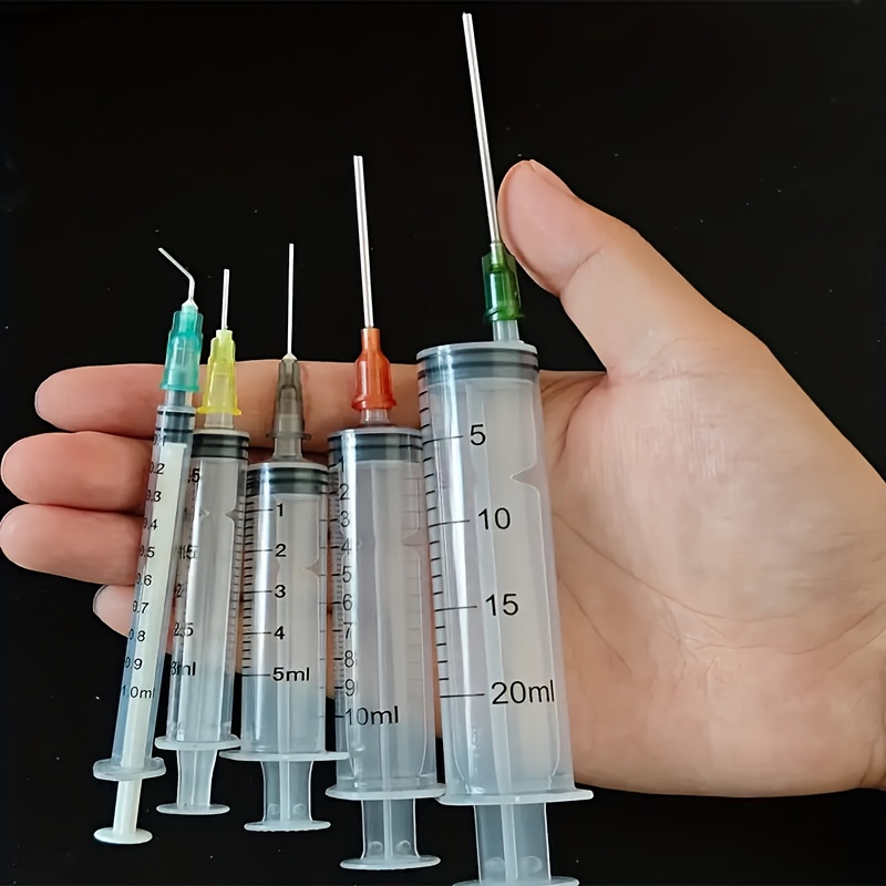 5pcs Syringes With 5pcs Blunt Needles, Different Sizes For Supplementation, Measurement, Scientific Laboratory, Plant Watering, Measuring Liquids And