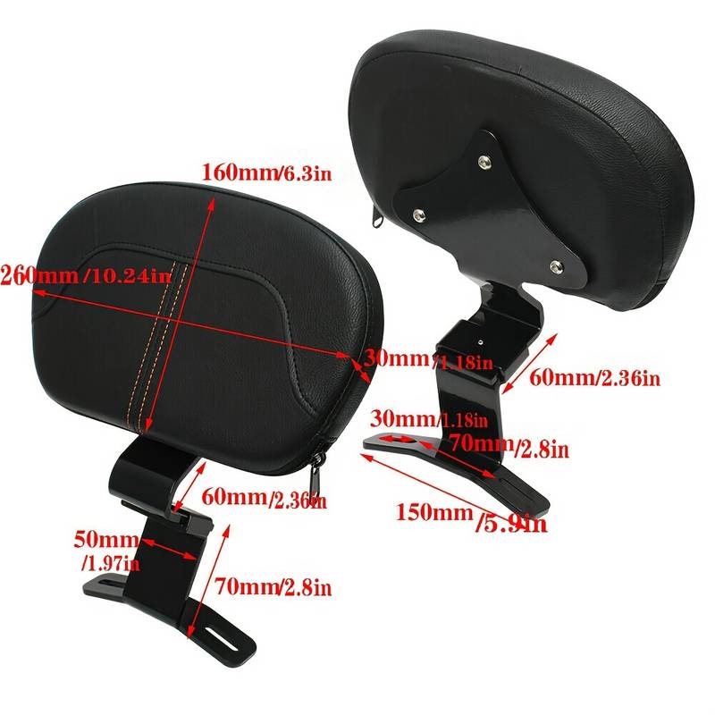 FZHMT Driver Backrest Pad For Harley Touring Road Glide Street Glide 2009-2023