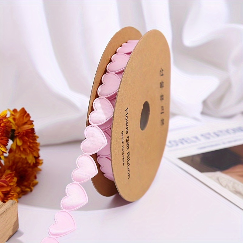 TEMU 1 Roll 900cm520 Polyester Love Ribbon Flower Packaging Packaging Floral Ribbon Cake Baking Gift Ribbon
