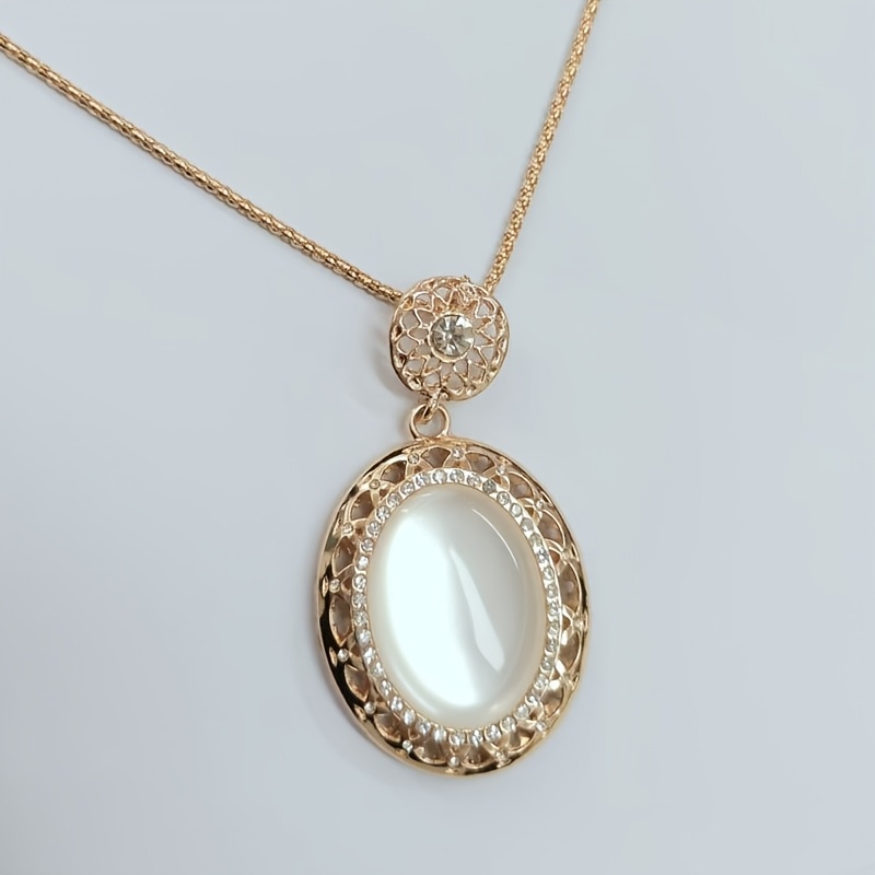 new stylish oval pendant necklace with a unique     hip hop fashion suitable for   japanese and korean styles and a versatile long sweater chain Product details 5