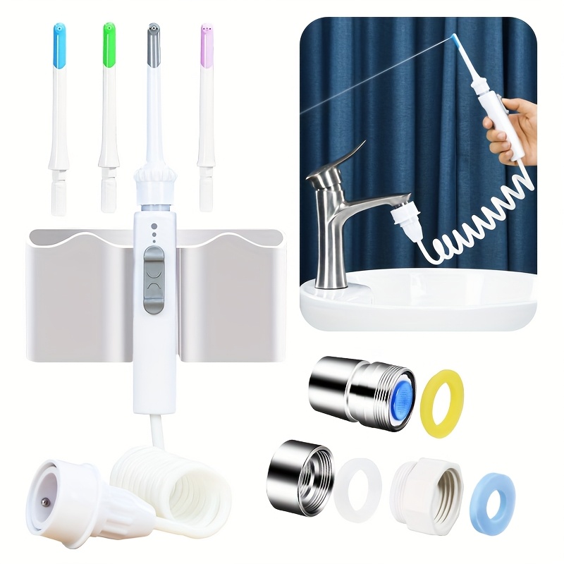Flosser de agua para adultos Flosser manual de boquillas, diseño  ergonómico y portátil para uso en casa necesita electricidad de  agua,