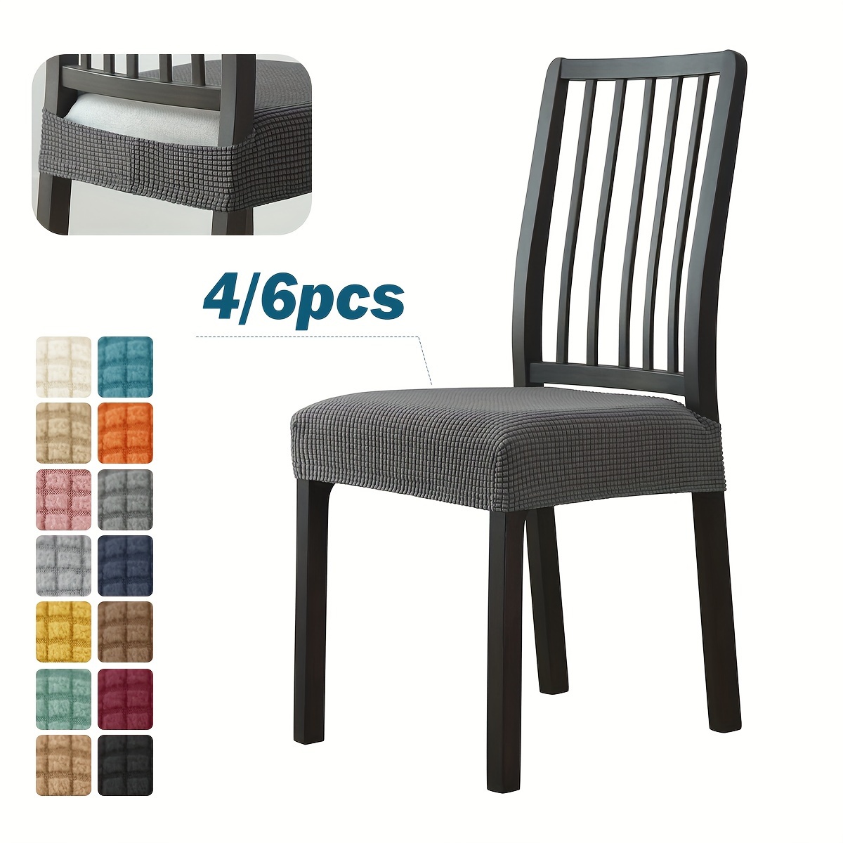 

4/6pcs Corn Velvet Chair Cover
