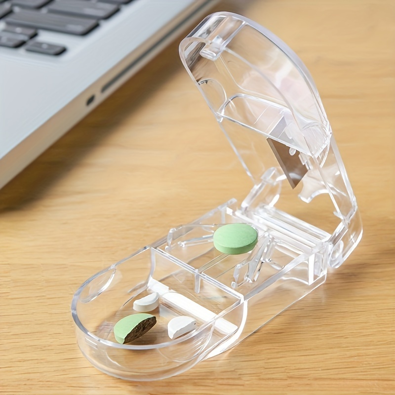1pc small portable pill cutter and storage box for dividing and slicing medicine mini pill cutting machine for home use
