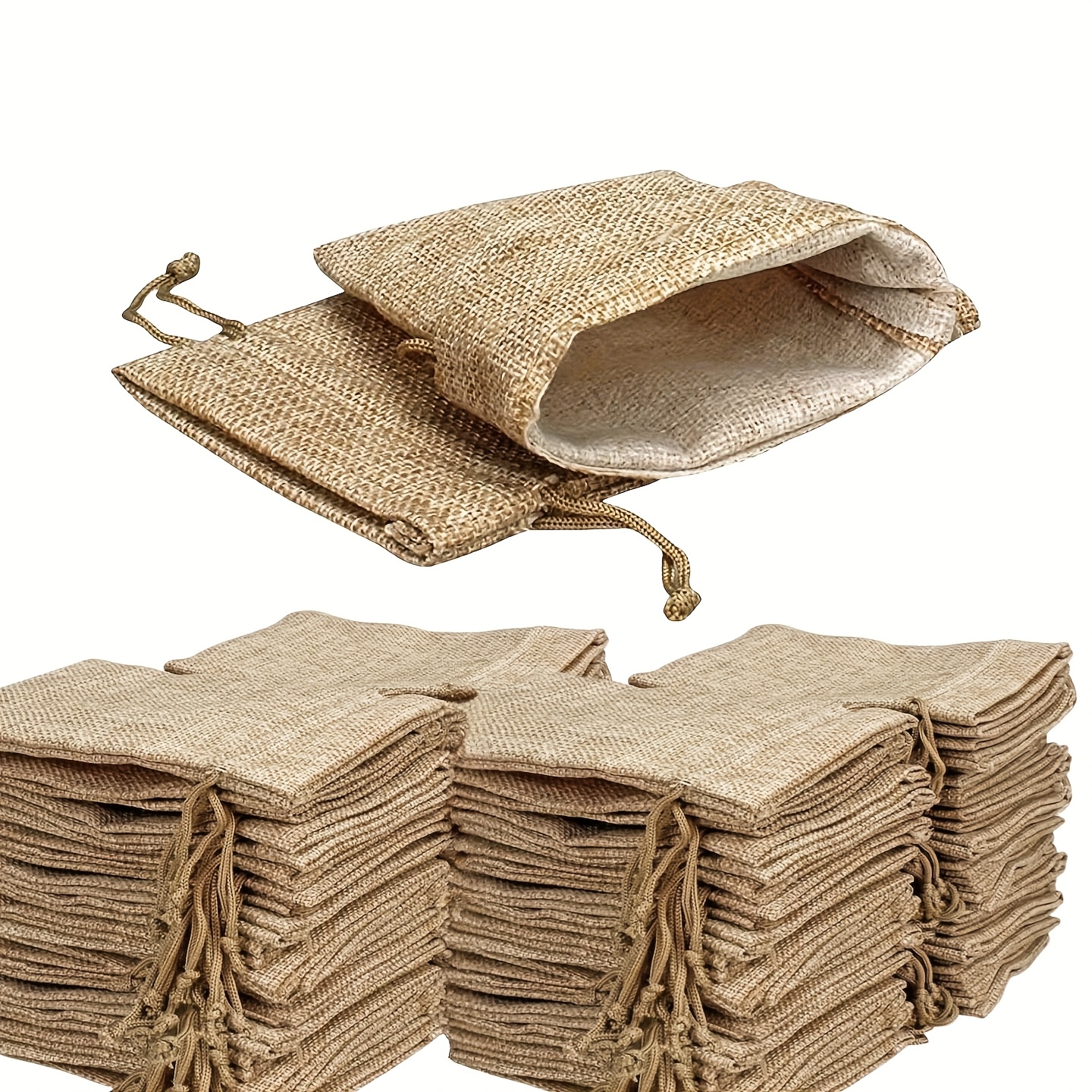 TEMU Geschenk für Sie/Ihn 25-Stk./50-Stk. Natürliche Geschenkbeutel mit Kordelzug, erhältlich in den Größen 9cm*12cm 10cm*14cm. Diese
