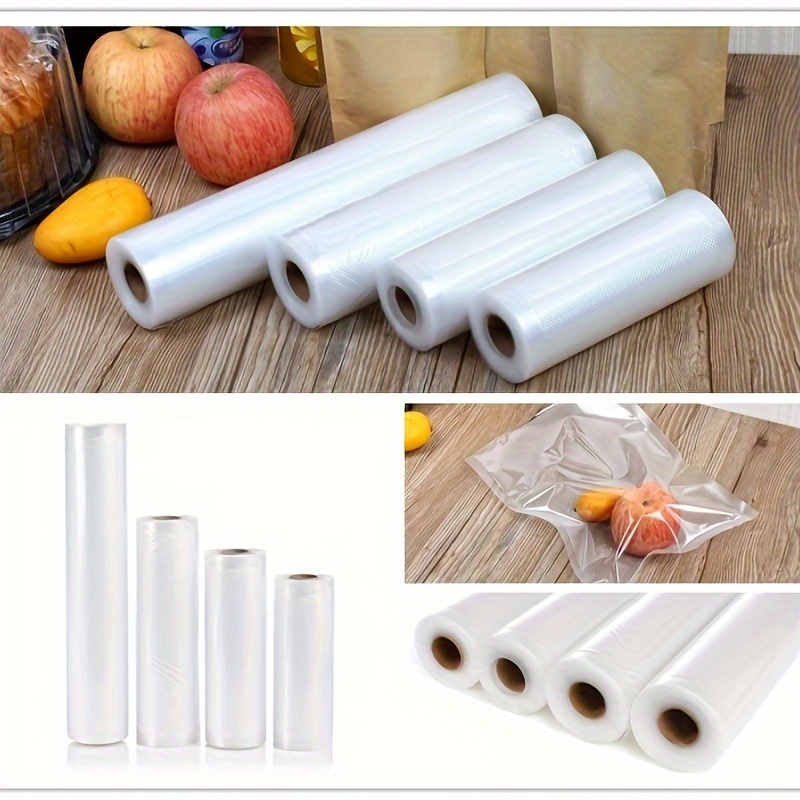 tear resistant vacuum sealer bags 3 rolls plastic   storage for fruits vegetables meats no power required prolongs freshness details 1