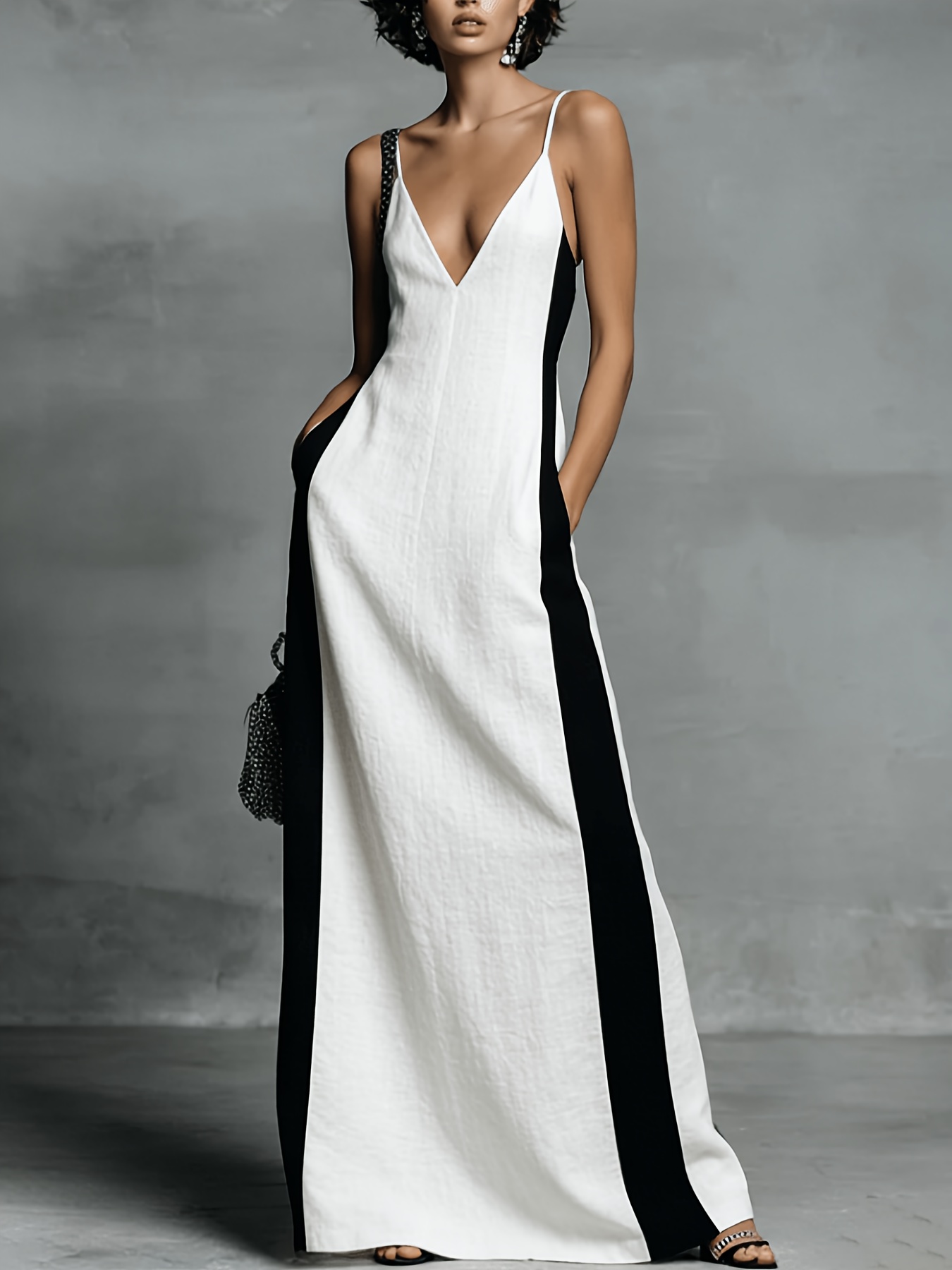 green emerald velvet dress Womens Black&White Maxi Dress Long Sleeve Crewneck Long Dress Color Block  Flowy Aline Dress with Large Hemlines (US, Alpha, Small, Regular, Regular,  Black/Apricot) at Amazon Women's Clothing store main image 1