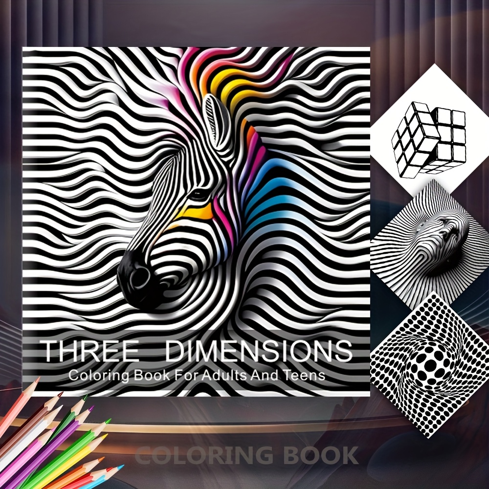Image of 1pc Luxury 3d Theme Adult Coloring Book-20pages, Upgraded Version, Drawing, Back-to-school, Birthday, Party Gifts.